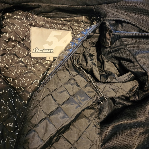 ICON Hooligan 54 Womens Moto Jacket Padded Lined with Silver Stars - Picture 7 of 13